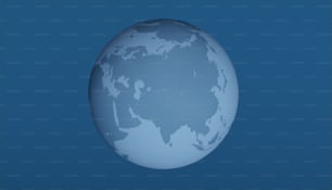 an image of a blue and white globe on a blue background