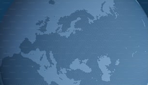 Eine Nahaufnahme einer Weltkarte auf blauem Hintergrund