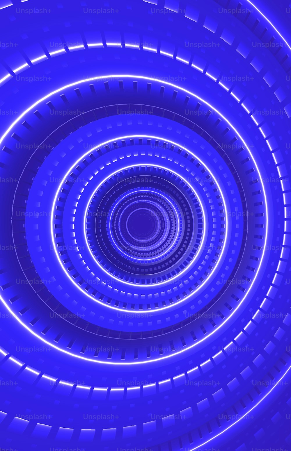 a blue background with a circular design in the center