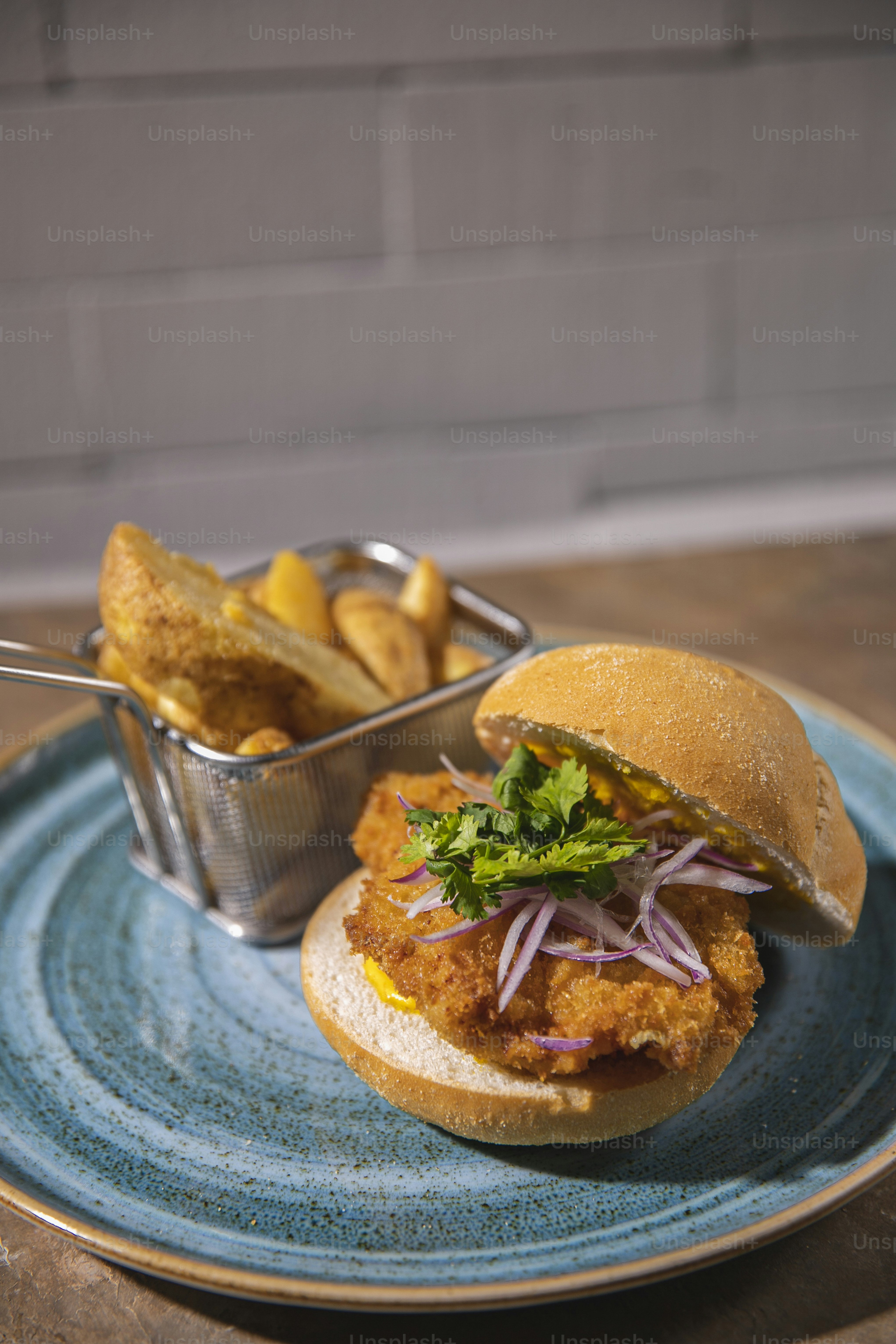 a plate with a sandwich and some fries on it