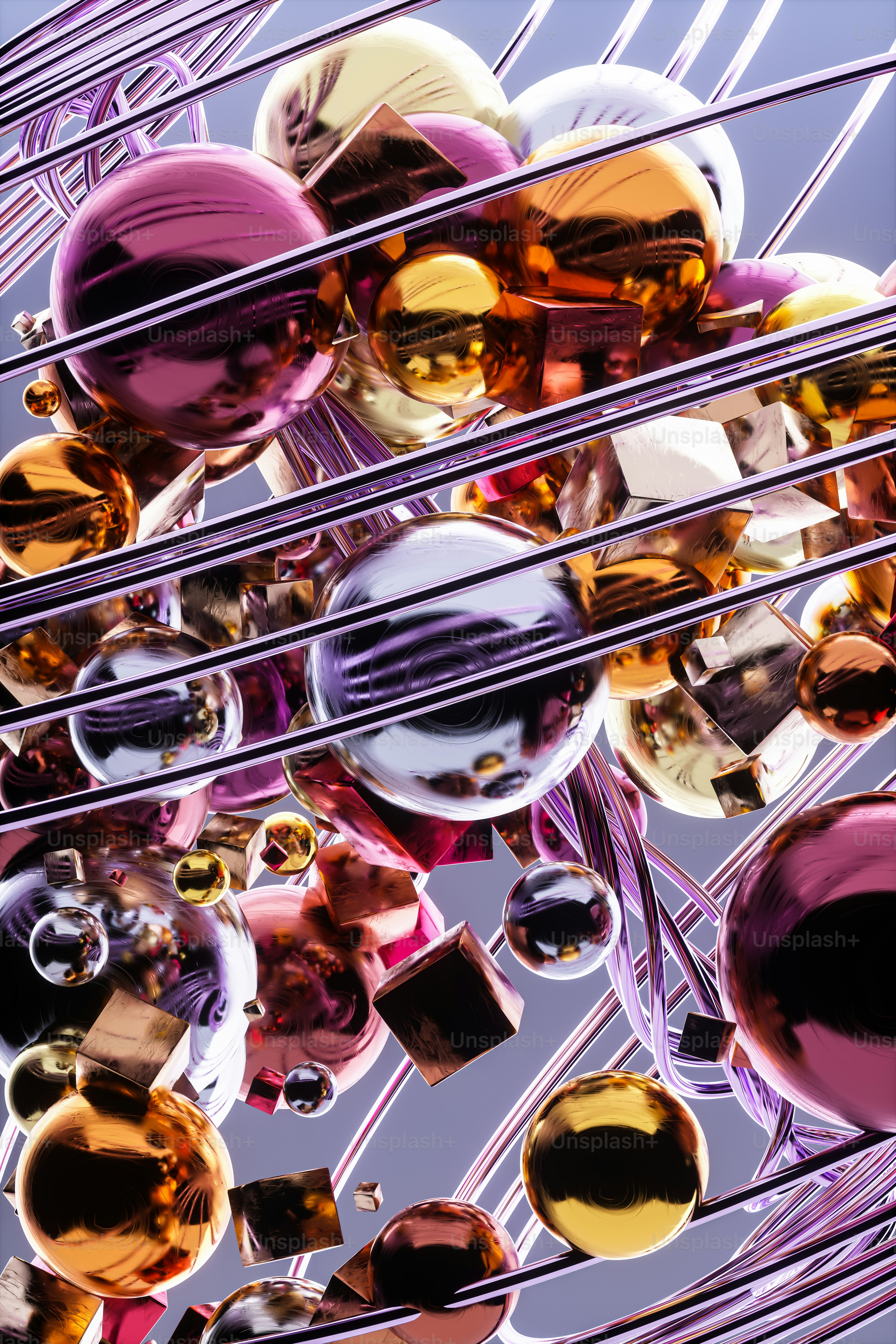 a bunch of balls that are in the air