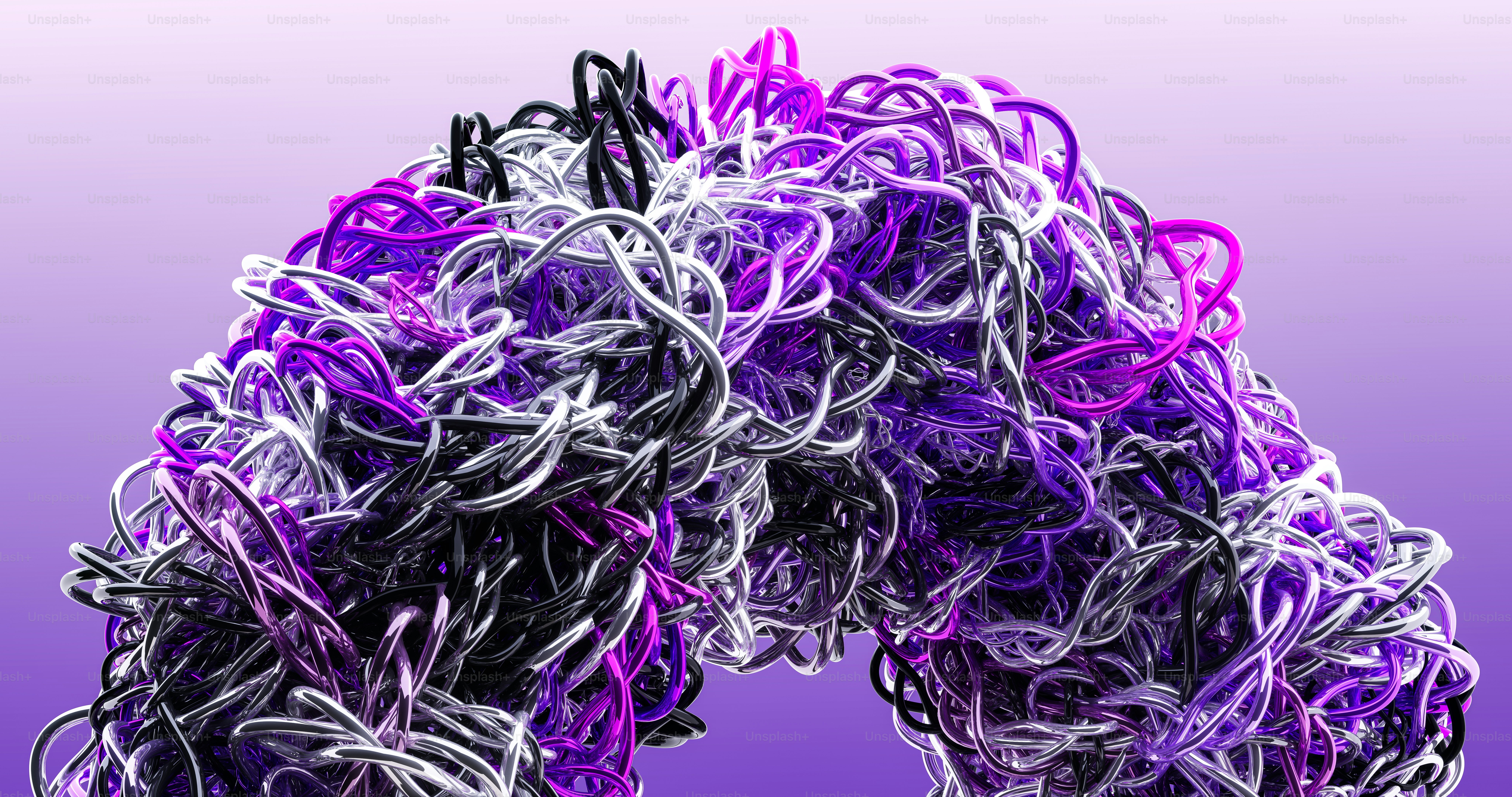 a close up of a purple and white object