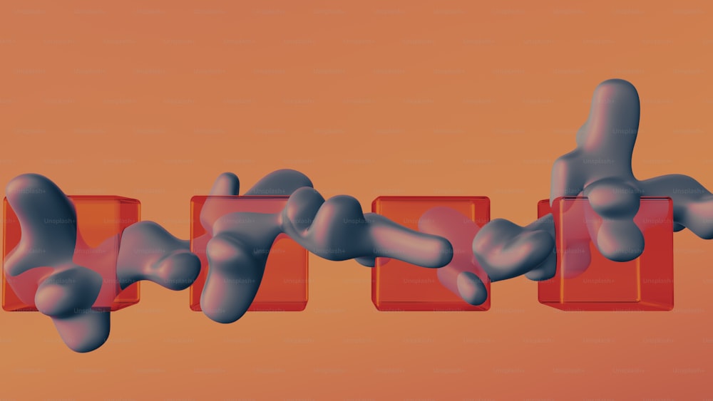Una imagen generada por computadora de un objeto rojo y azul