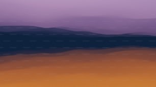 a purple and orange landscape with mountains in the background