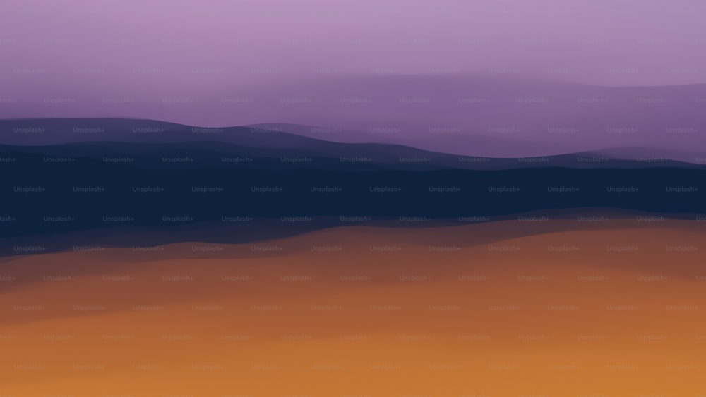 a purple and orange landscape with mountains in the background