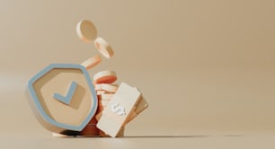 a hand holding a clock and a stack of coins