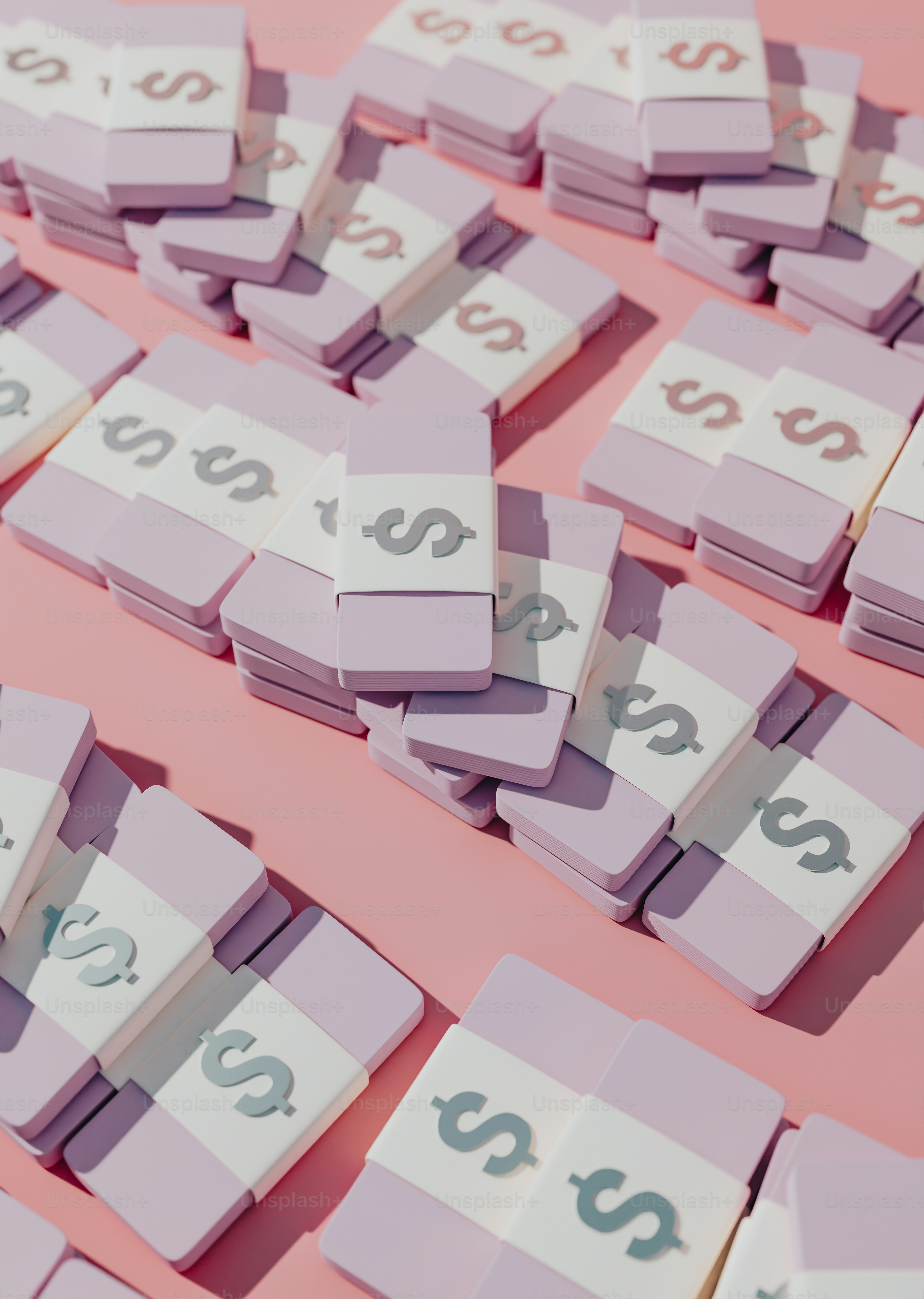 A pile of purple and white numbers on a pink surface photo – Number ...