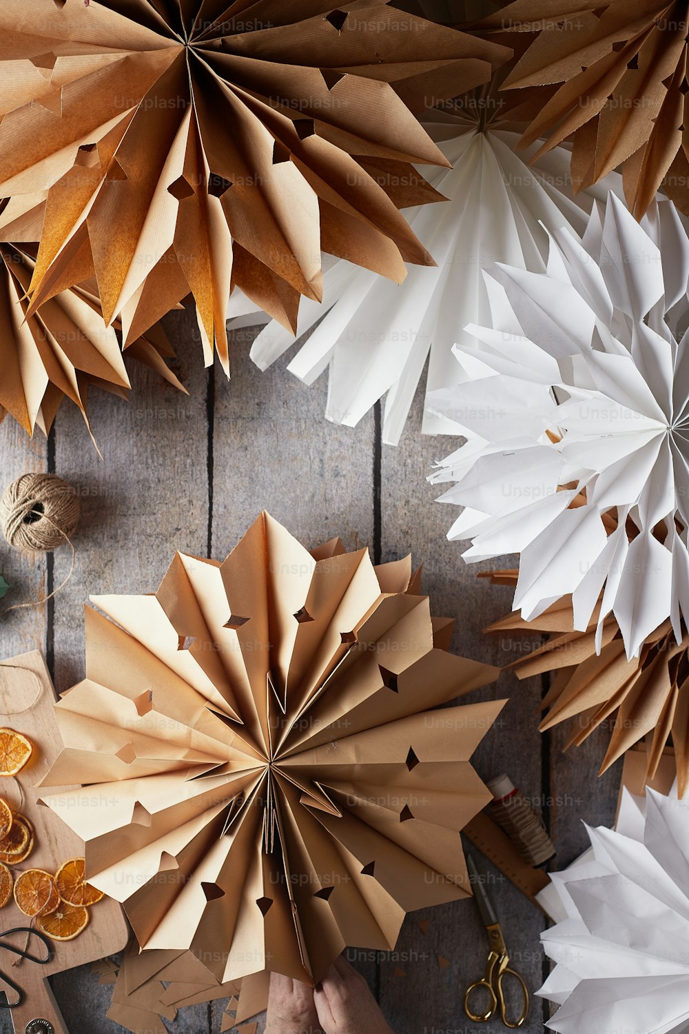a group of paper crafts