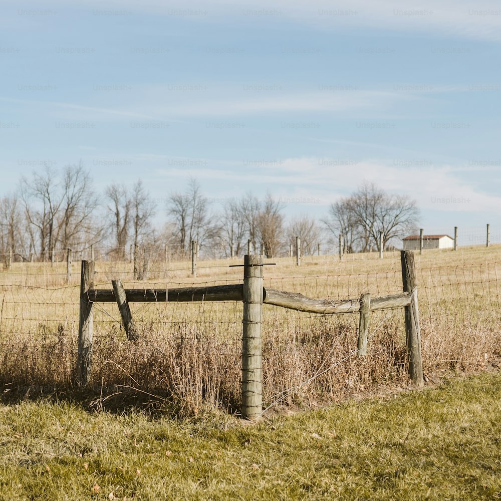 a fence in a field