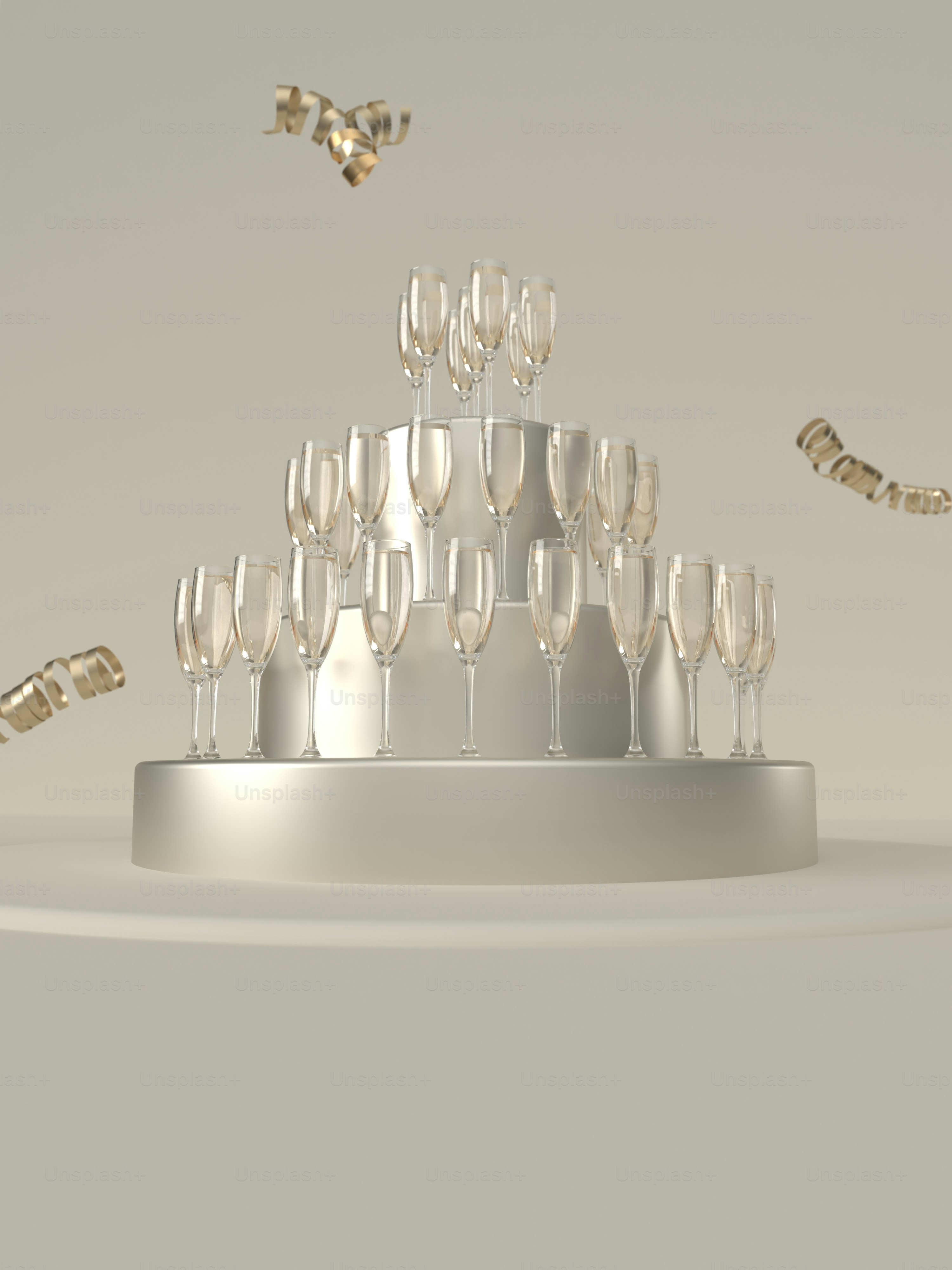 a row of empty glasses