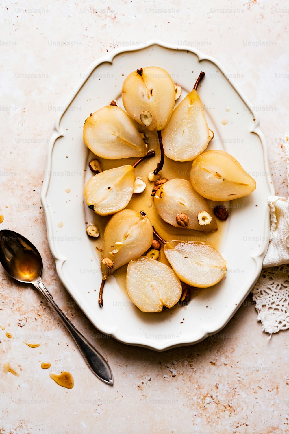 a plate of sliced bananas