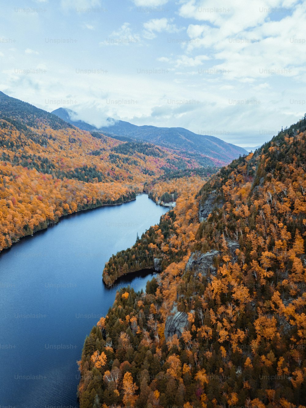 a body of water with trees on the side