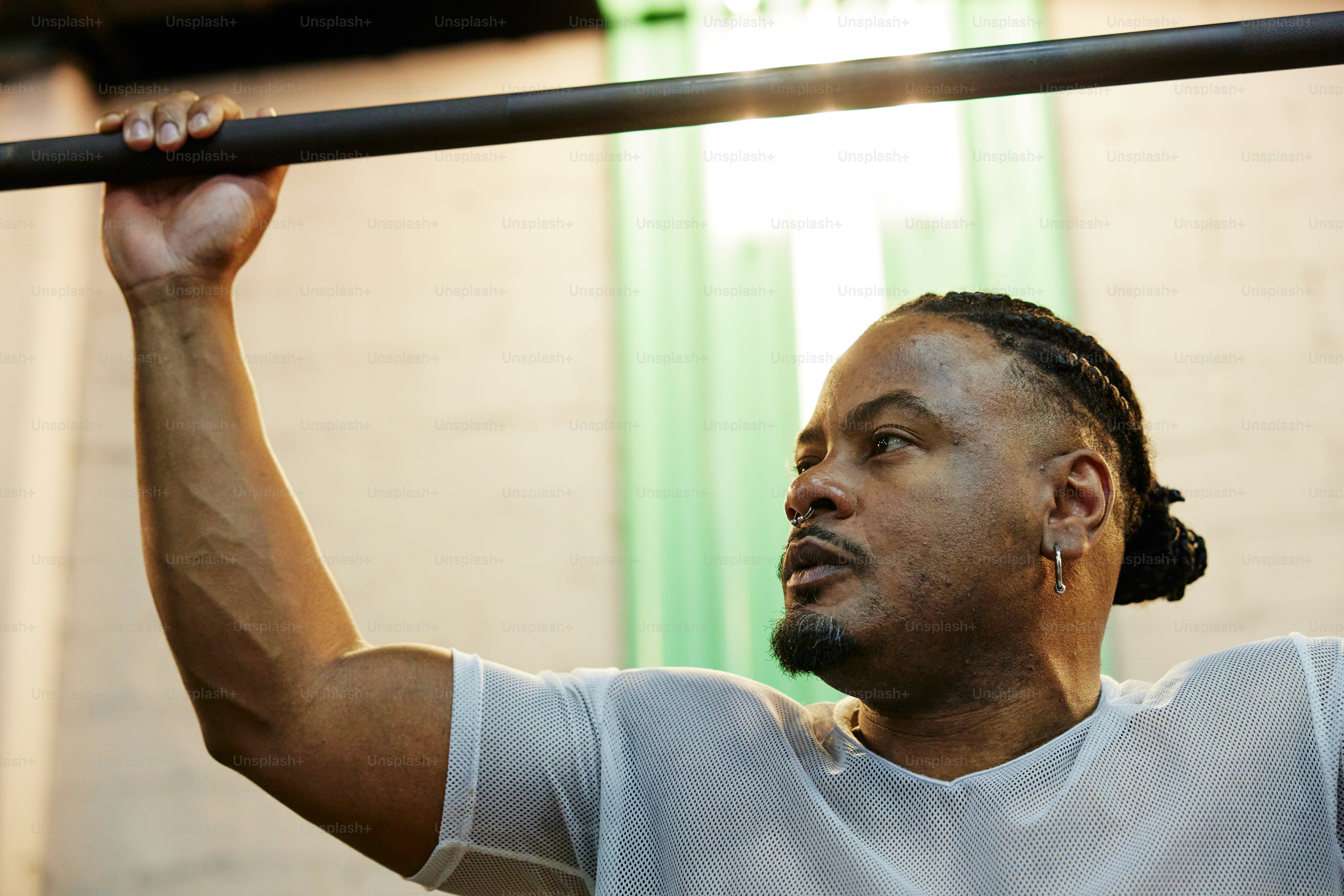 a man lifting weights