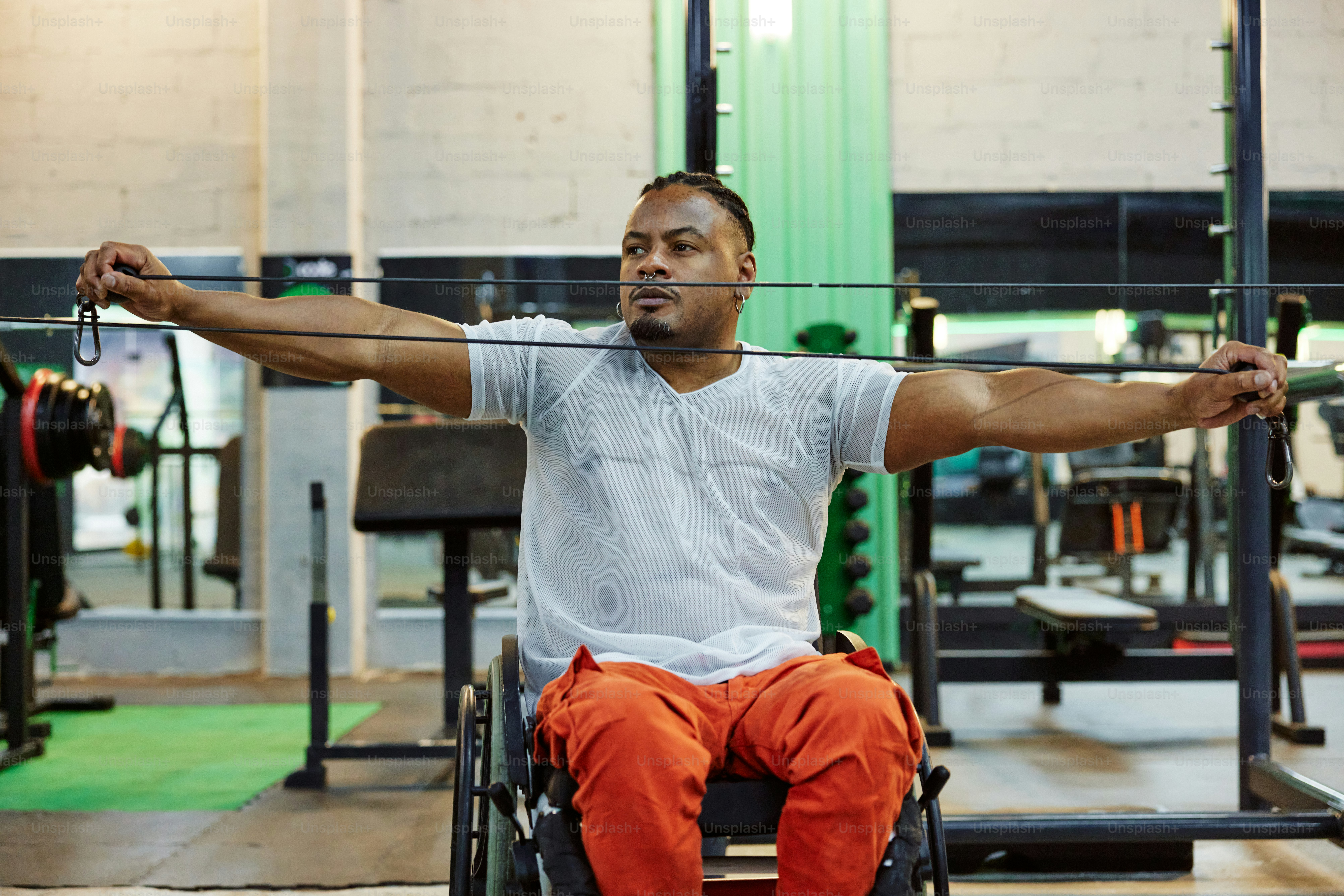 a man lifting weights