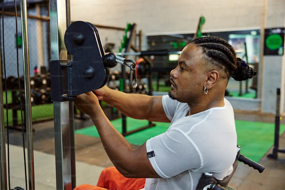 a man working out in a gym