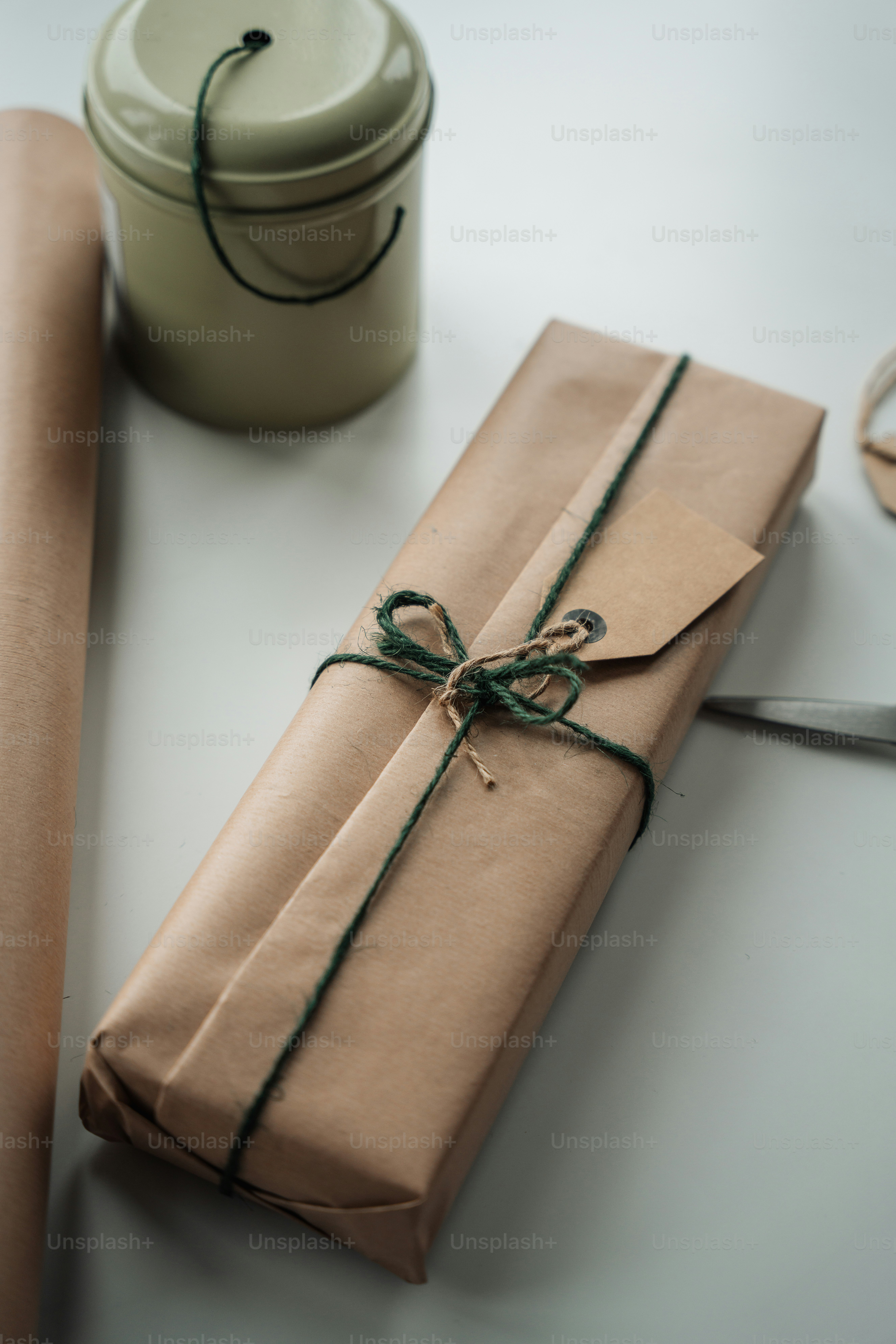 a brown and white striped tie