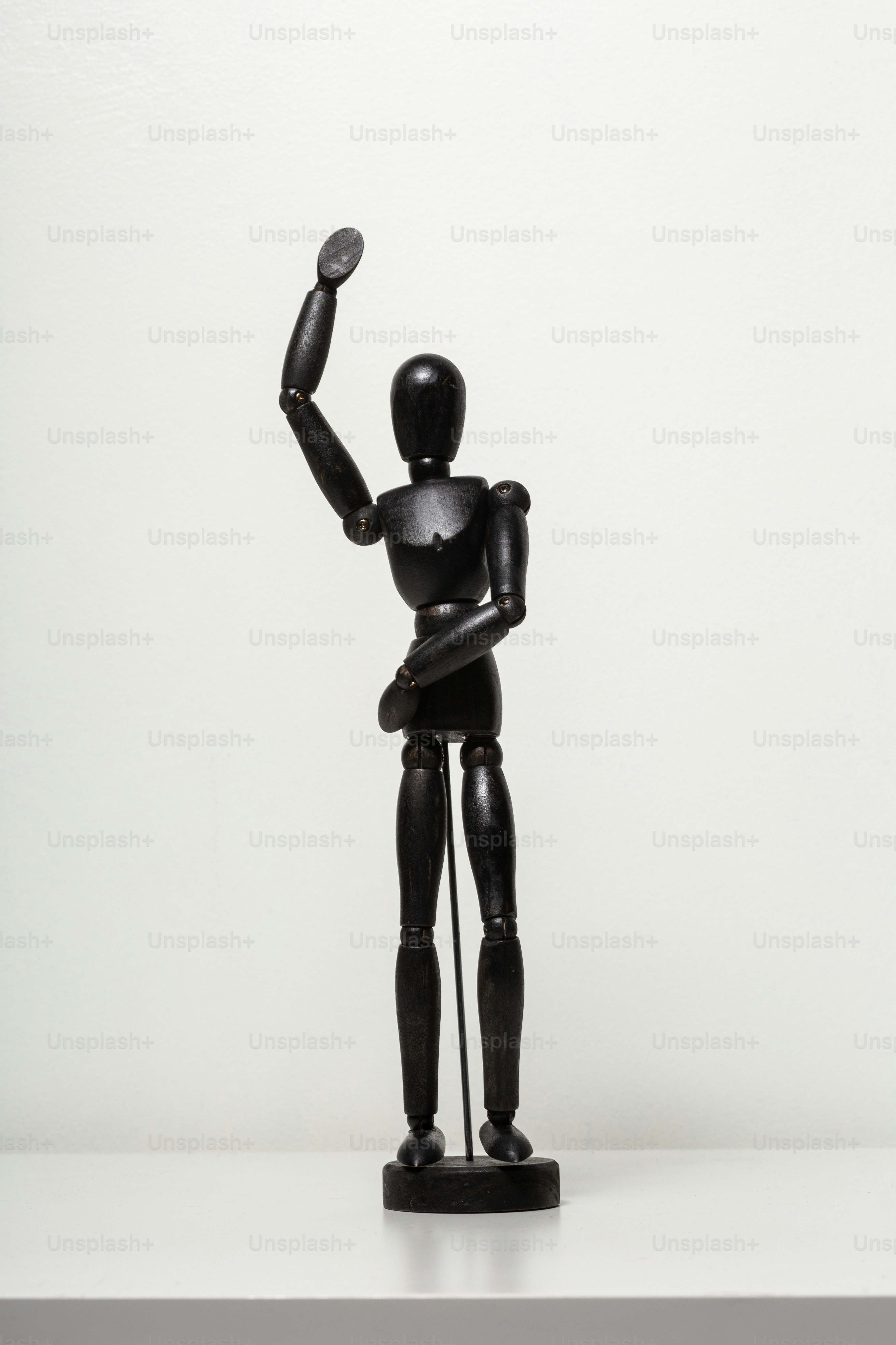a black and silver statue