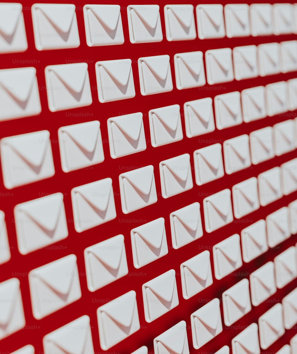 a red and white checkered background