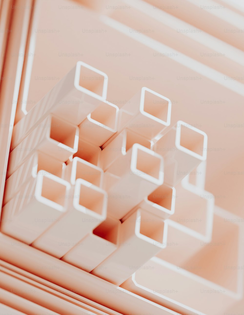 a group of white cubes