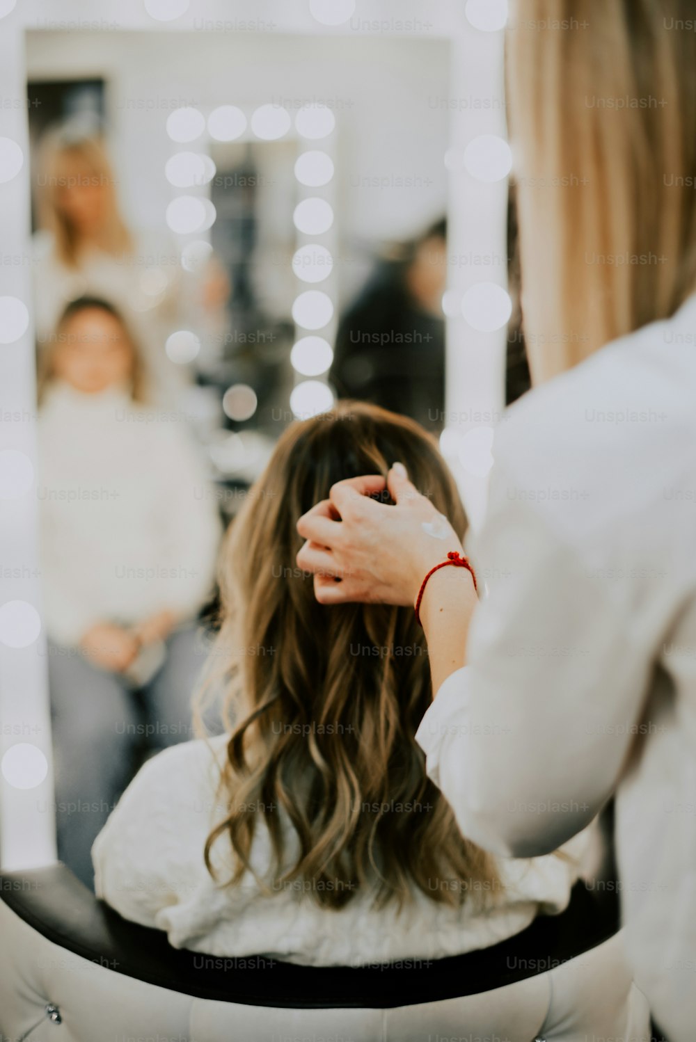 a woman covering her face