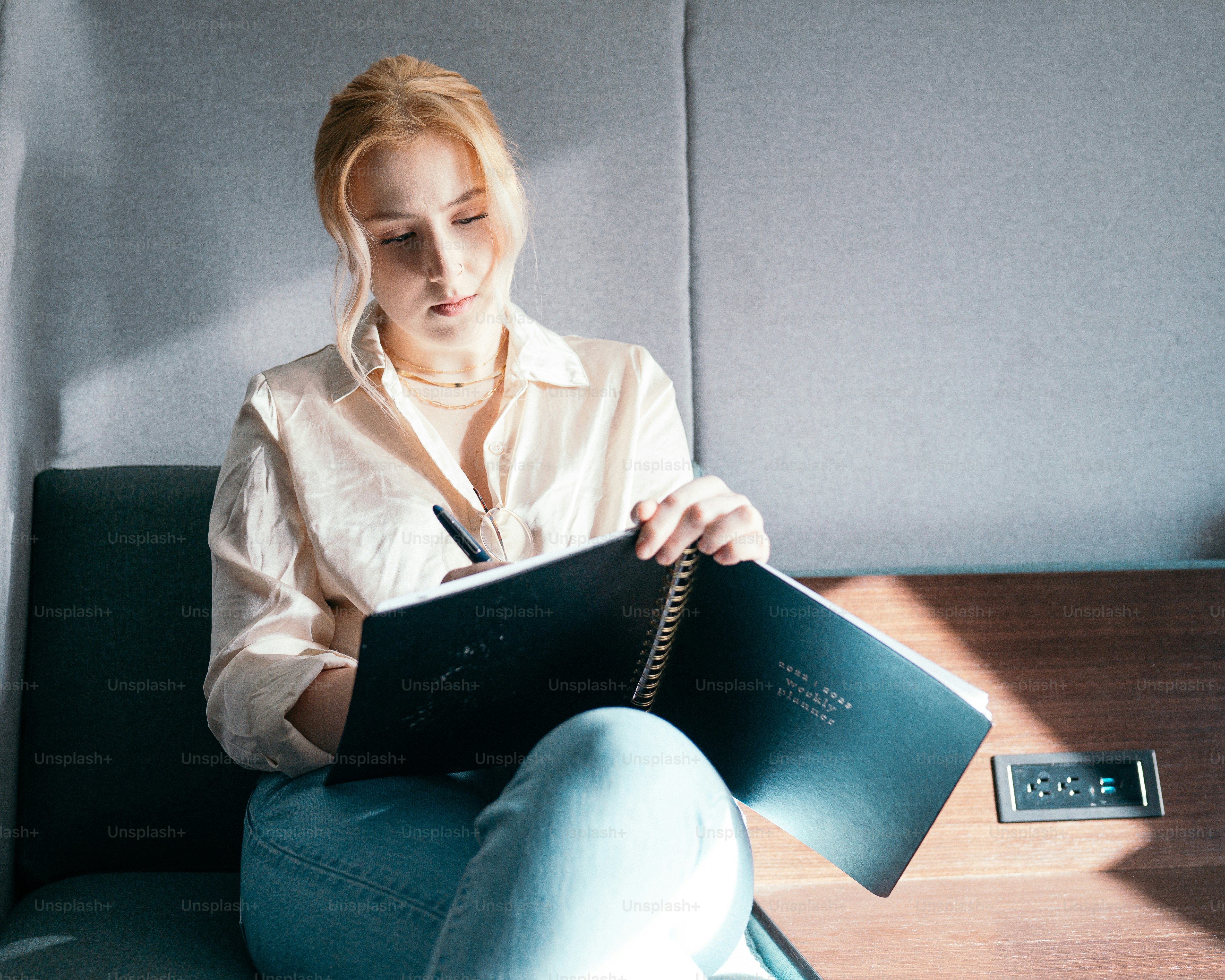 a person sitting at a table
