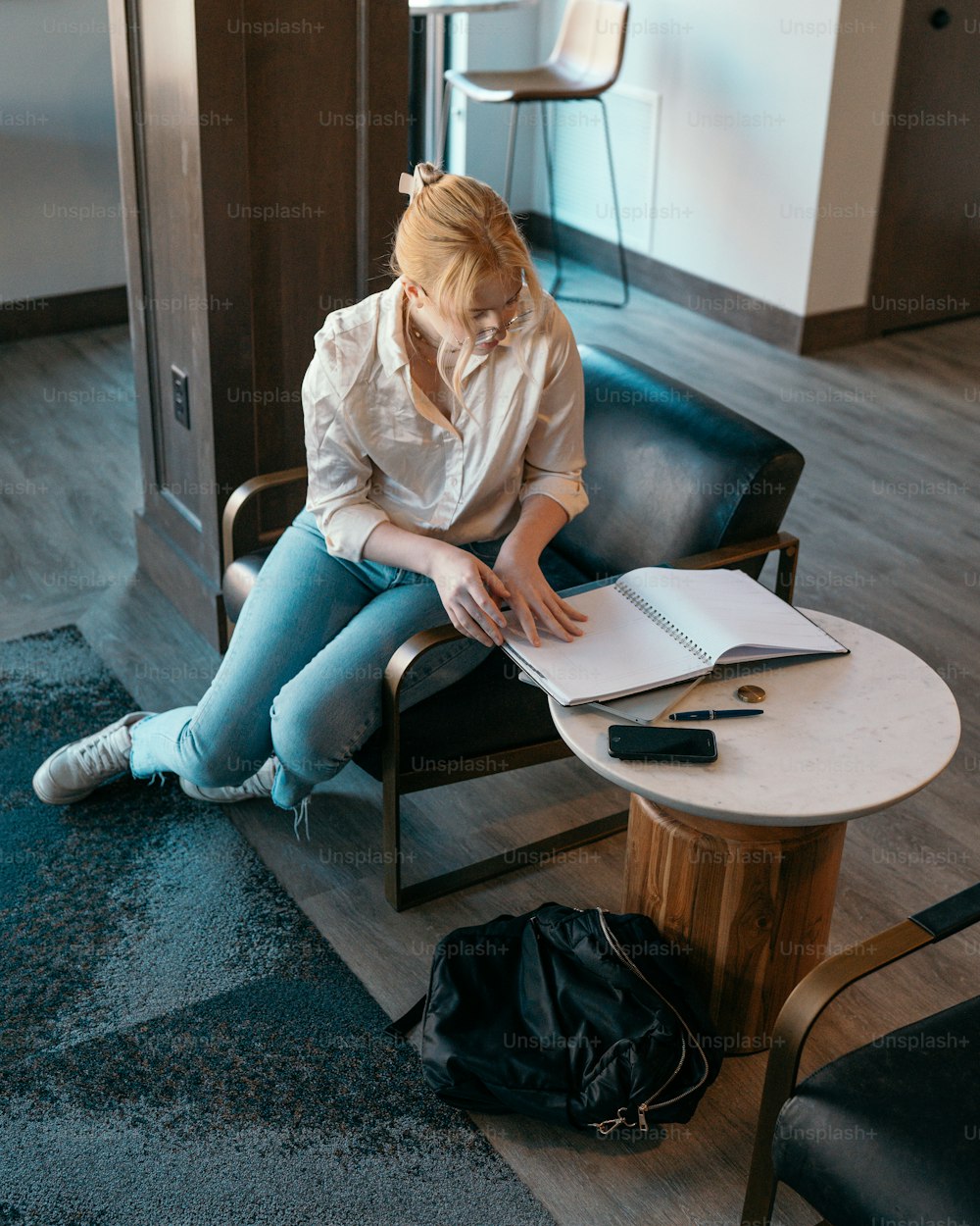 a person sitting at a table