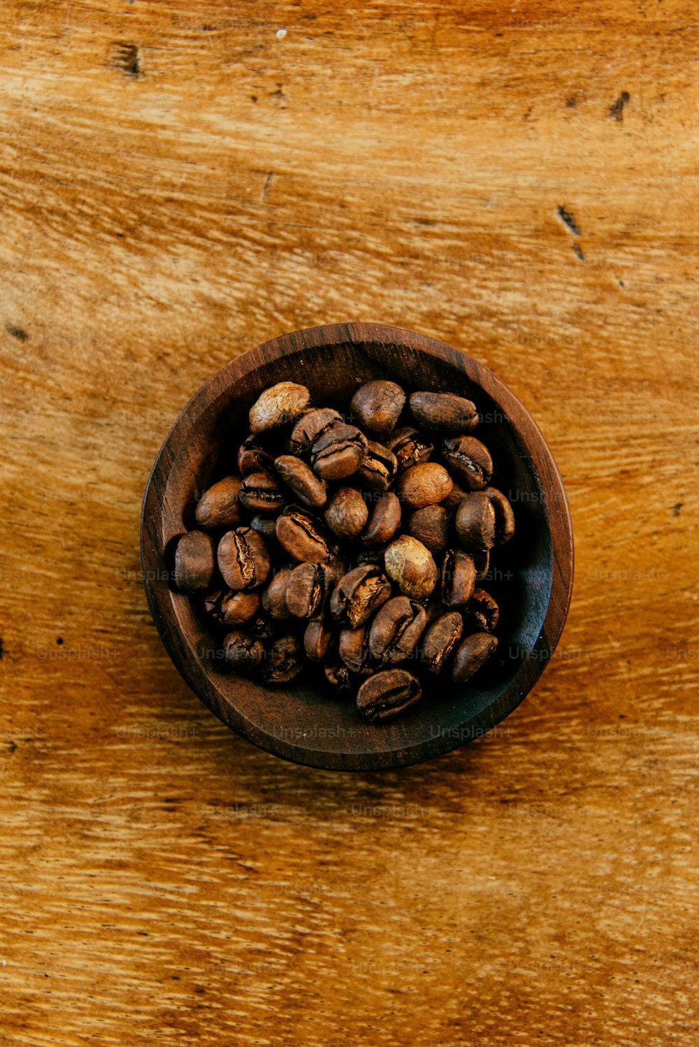 un bol de grains de café