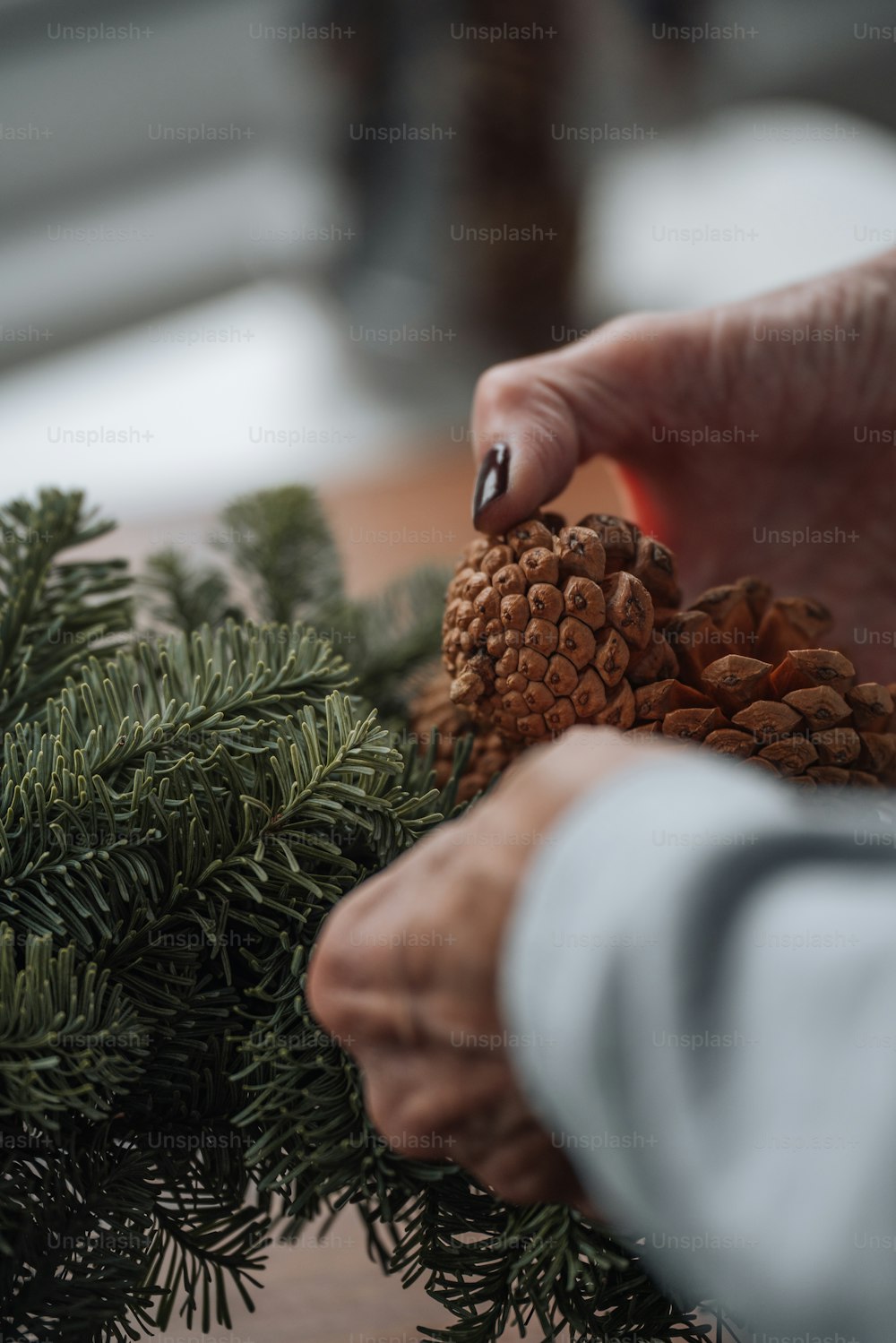 a hand holding a pineapple