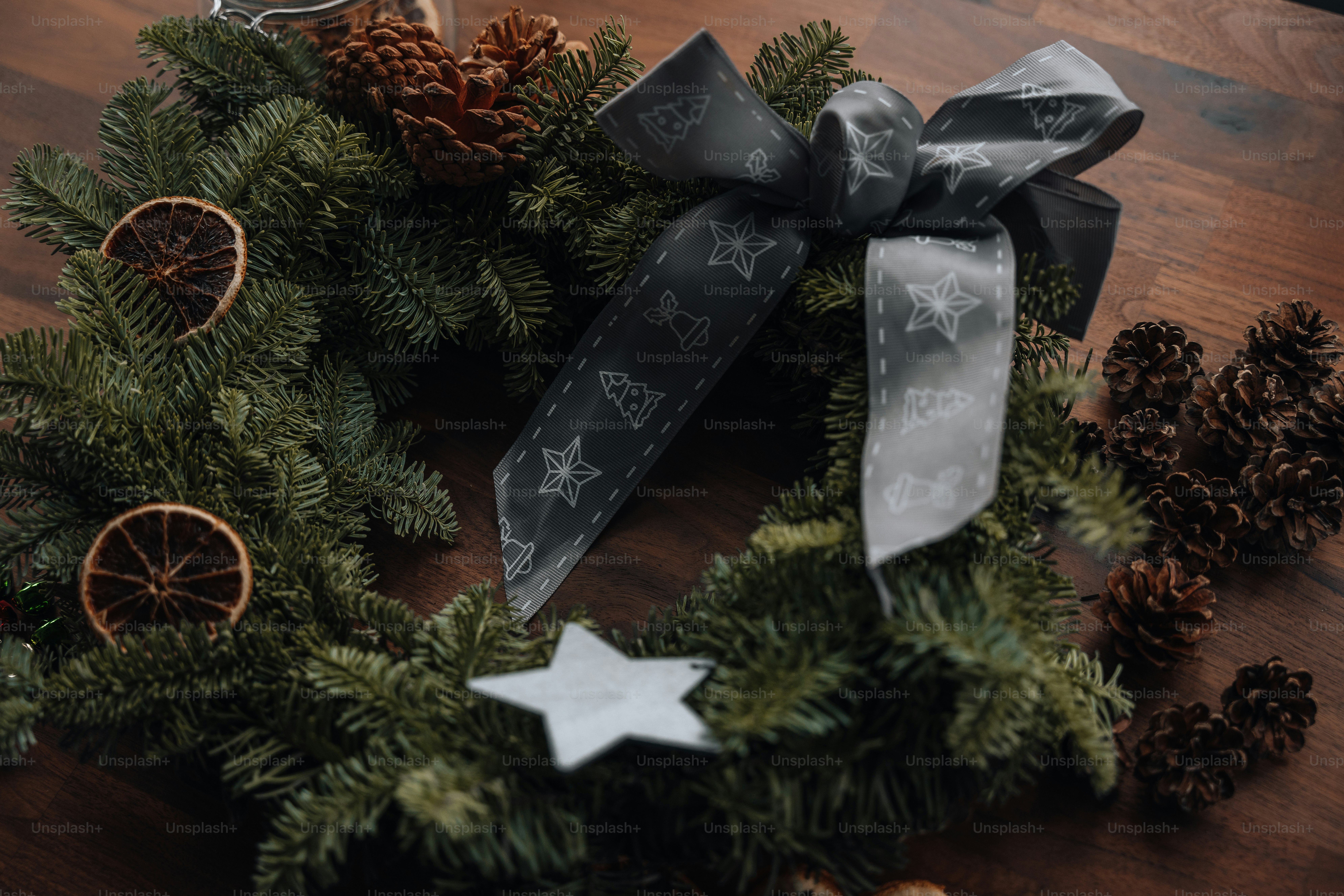 a tree with a star and a star on it