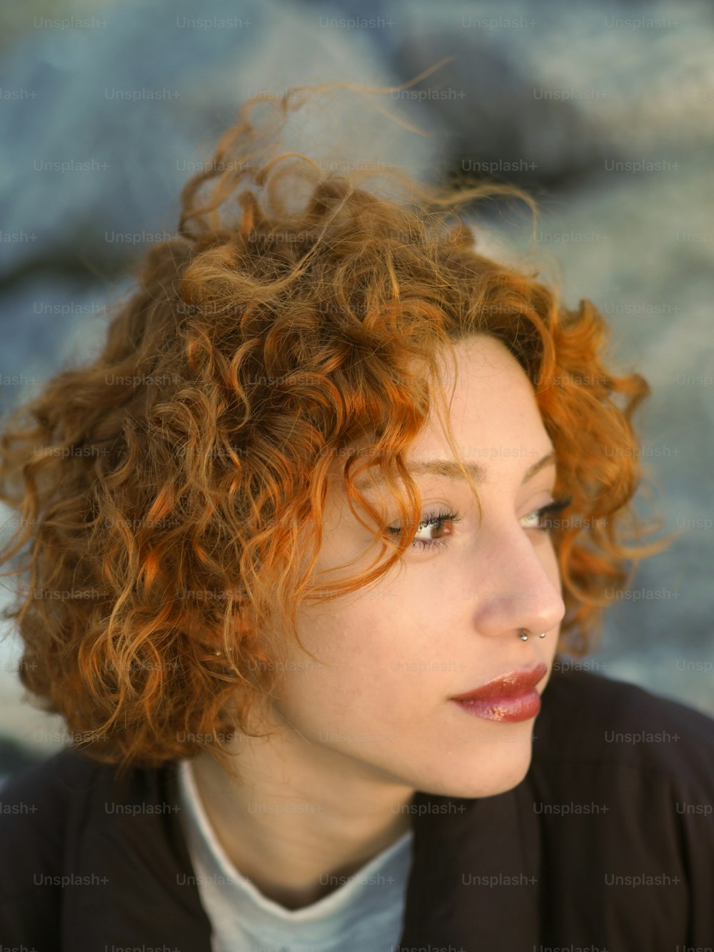 a person with curly hair