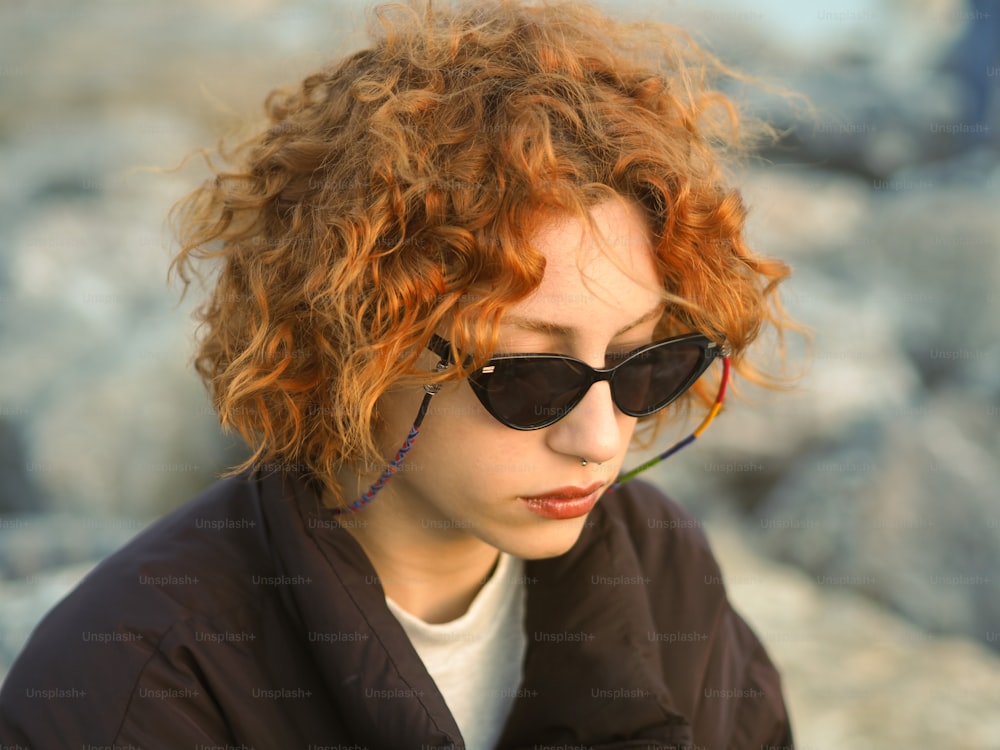 a person with curly hair