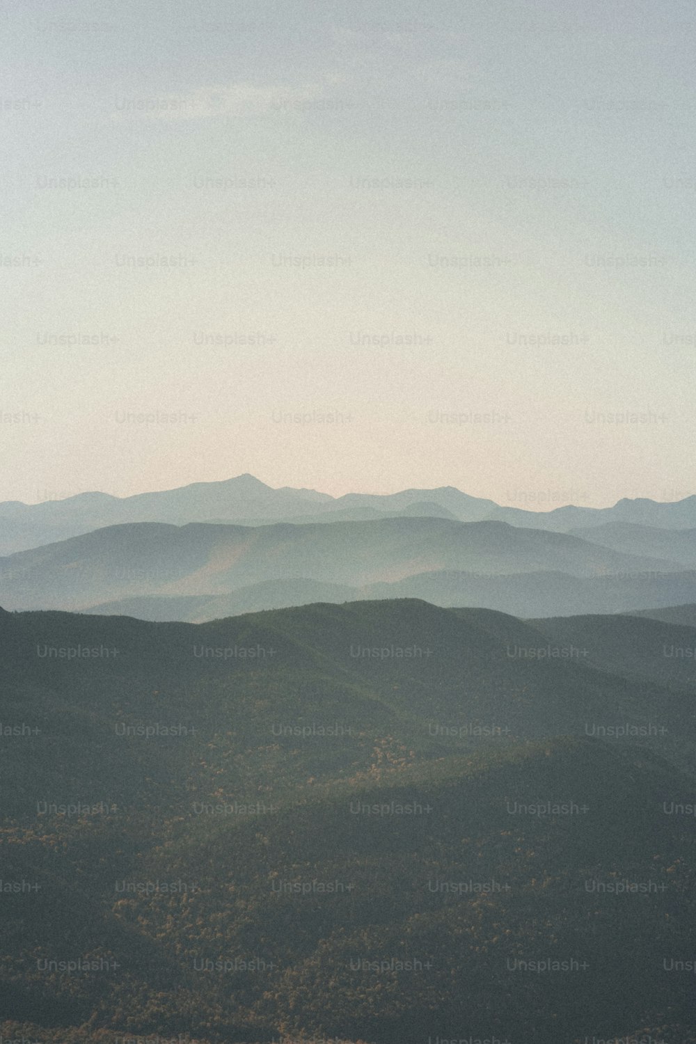 Eine Landschaft mit Hügeln und Bäumen