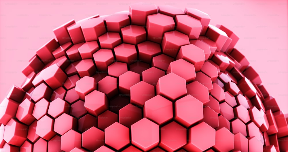 a large pile of red cubes