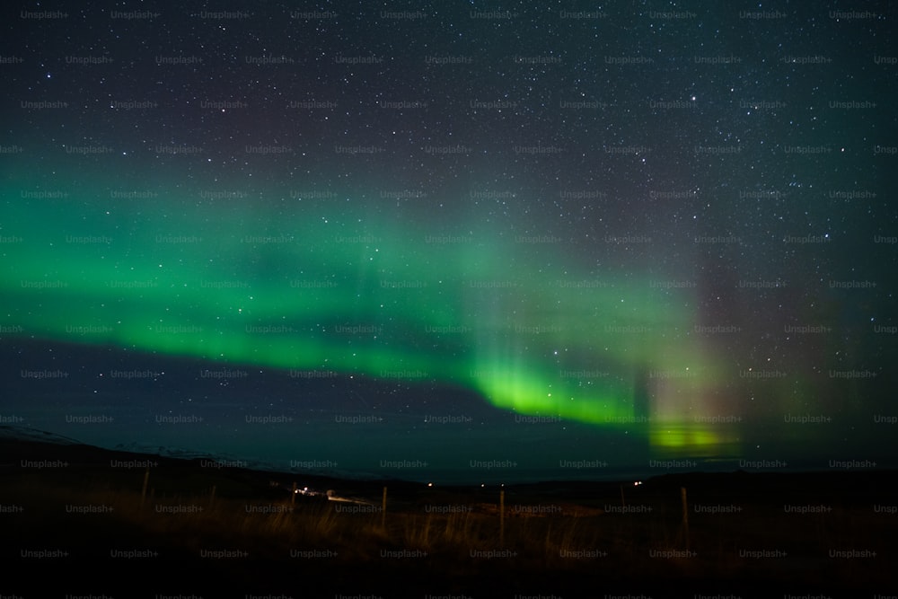 Luces verdes en el cielo