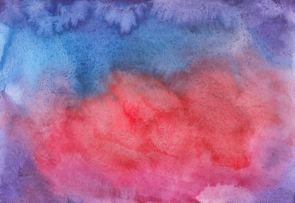 a painting of a red and blue sky