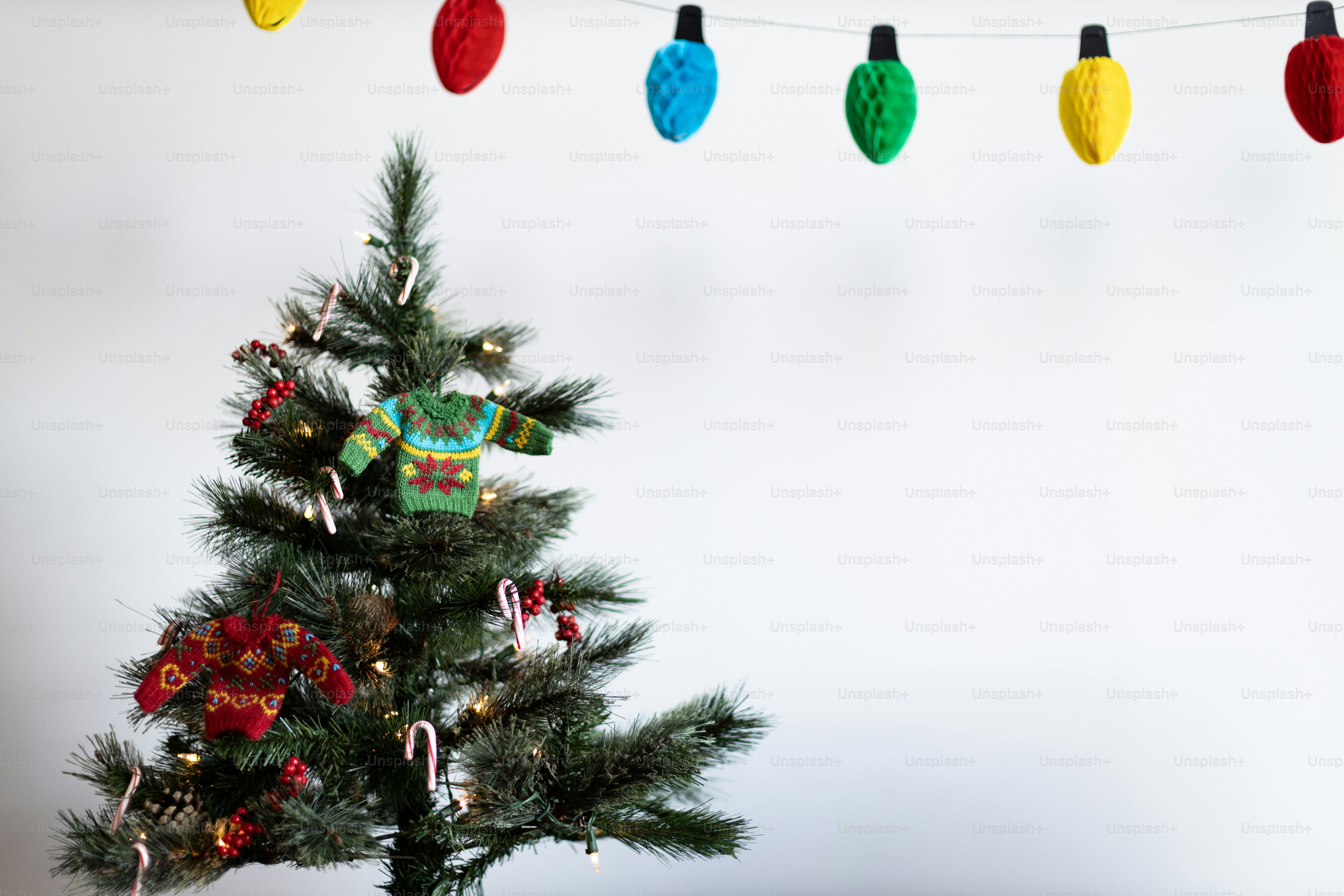 a christmas tree with lights