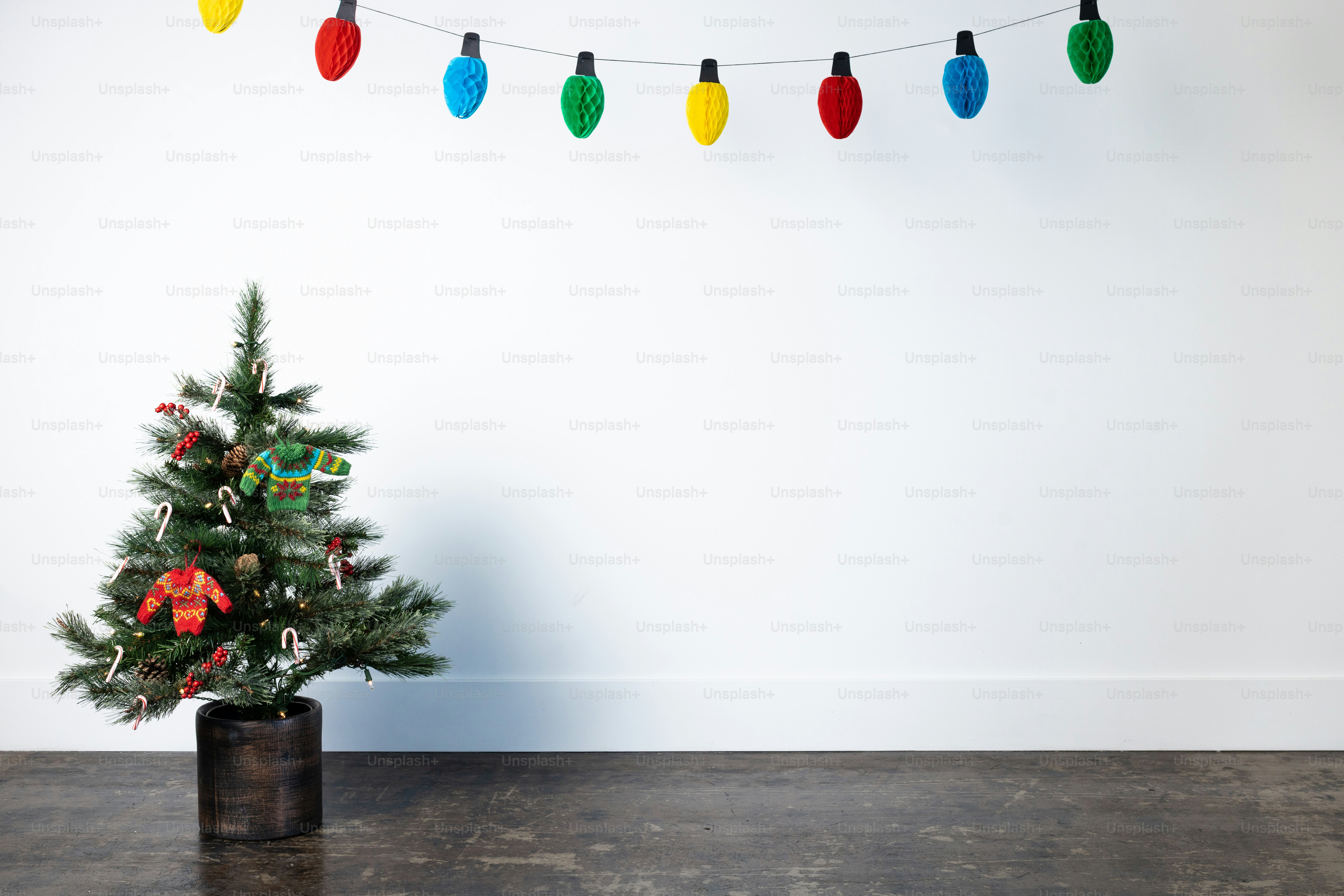 a tree with lights from it