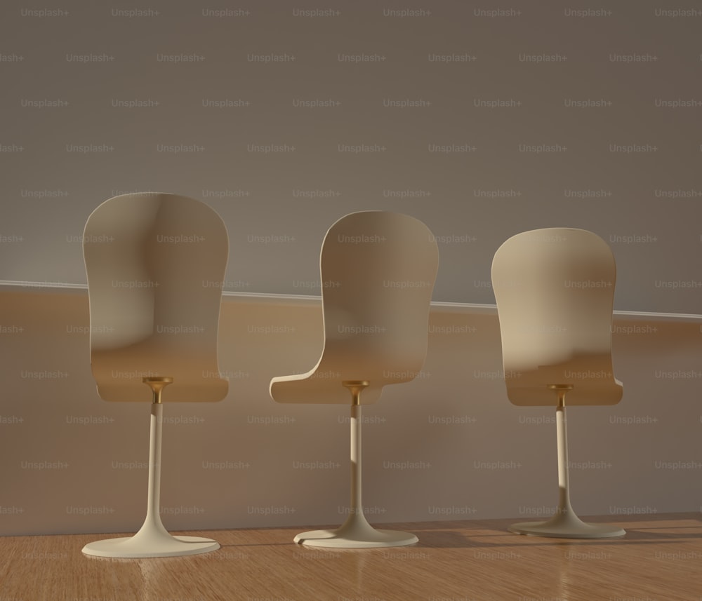 a group of white chairs