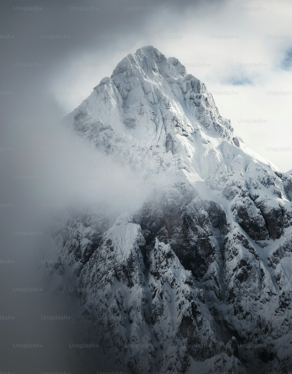 a mountain covered in snow