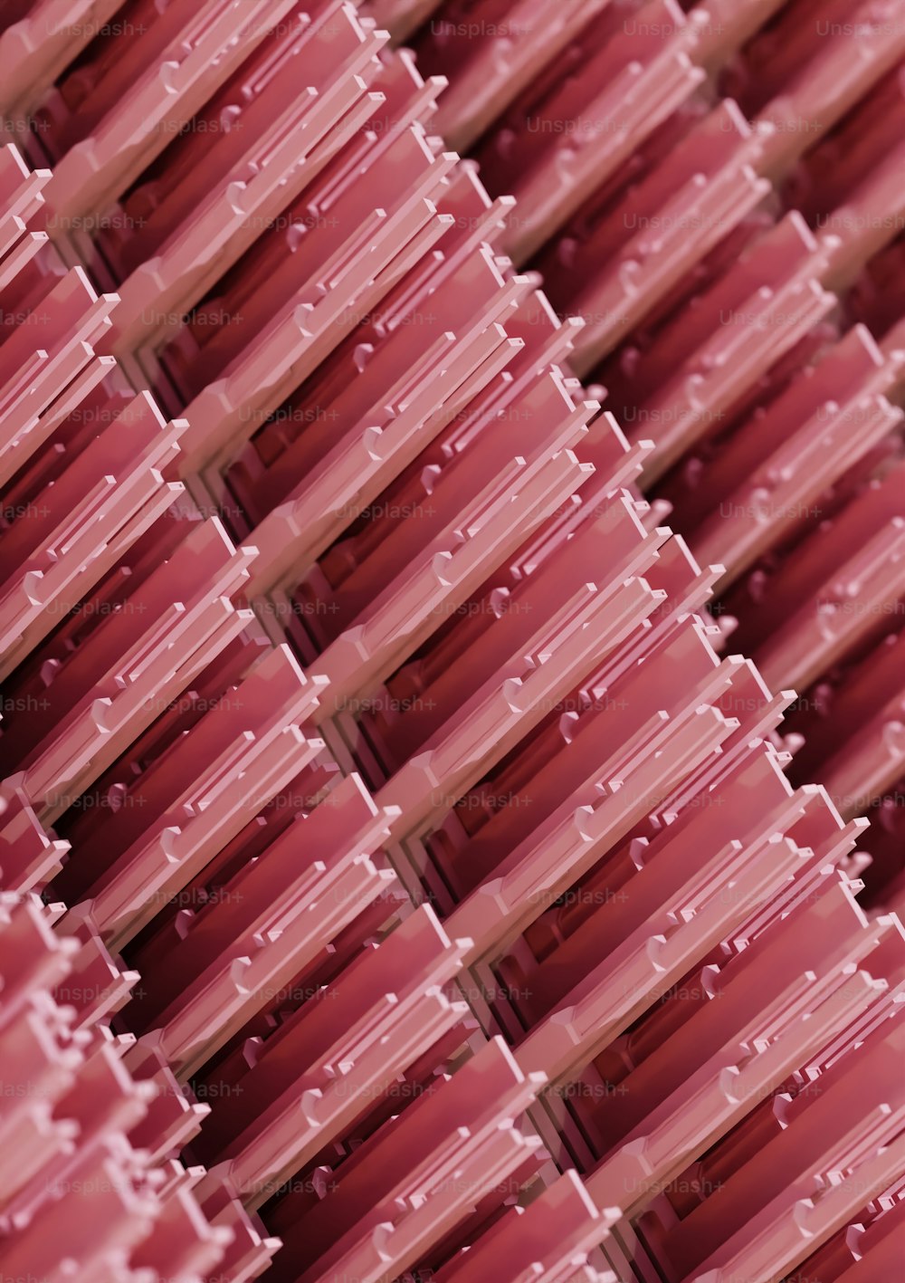 a close up of a bunch of pink and white bars