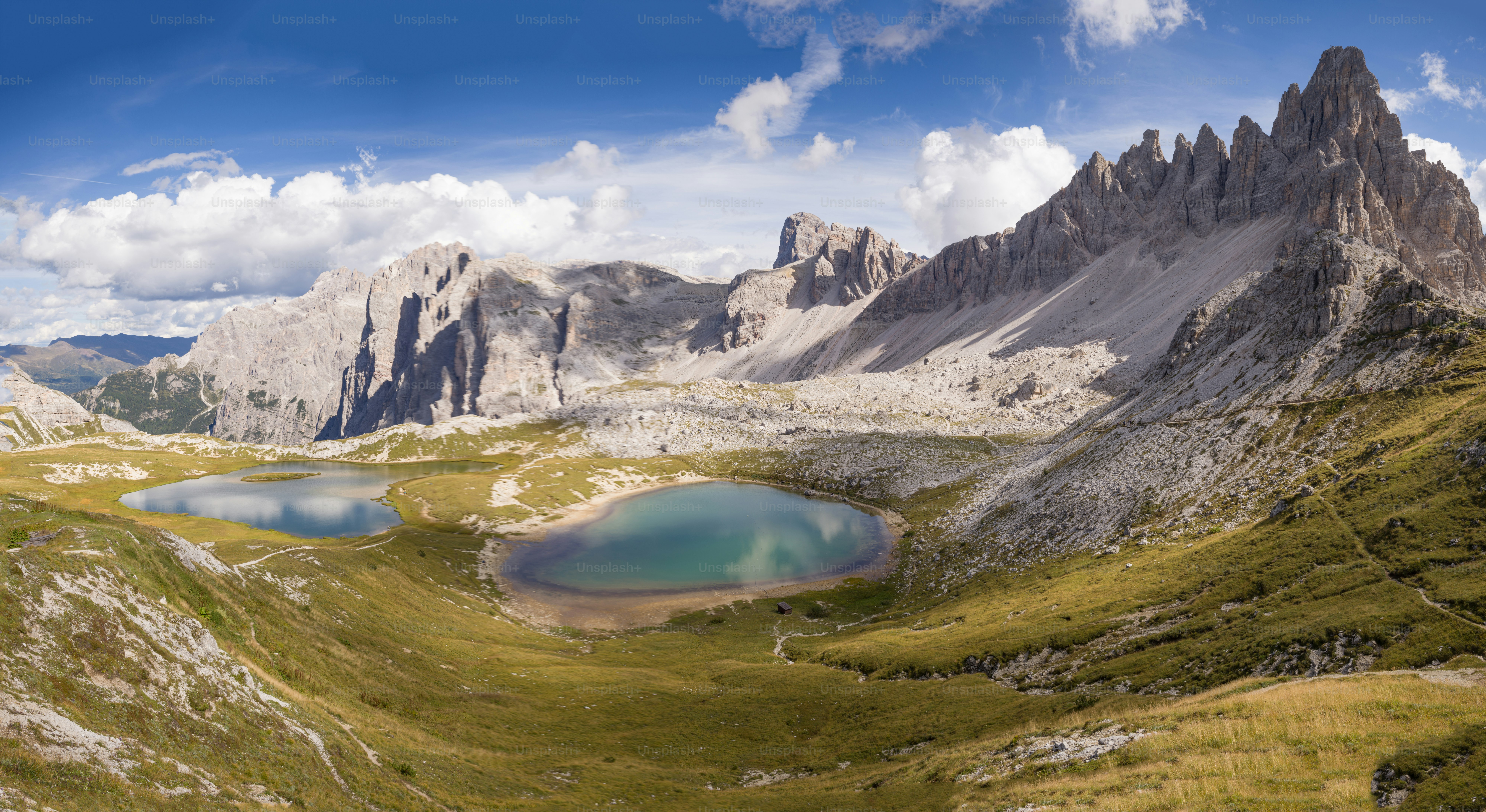 a lake in a valley between mountains