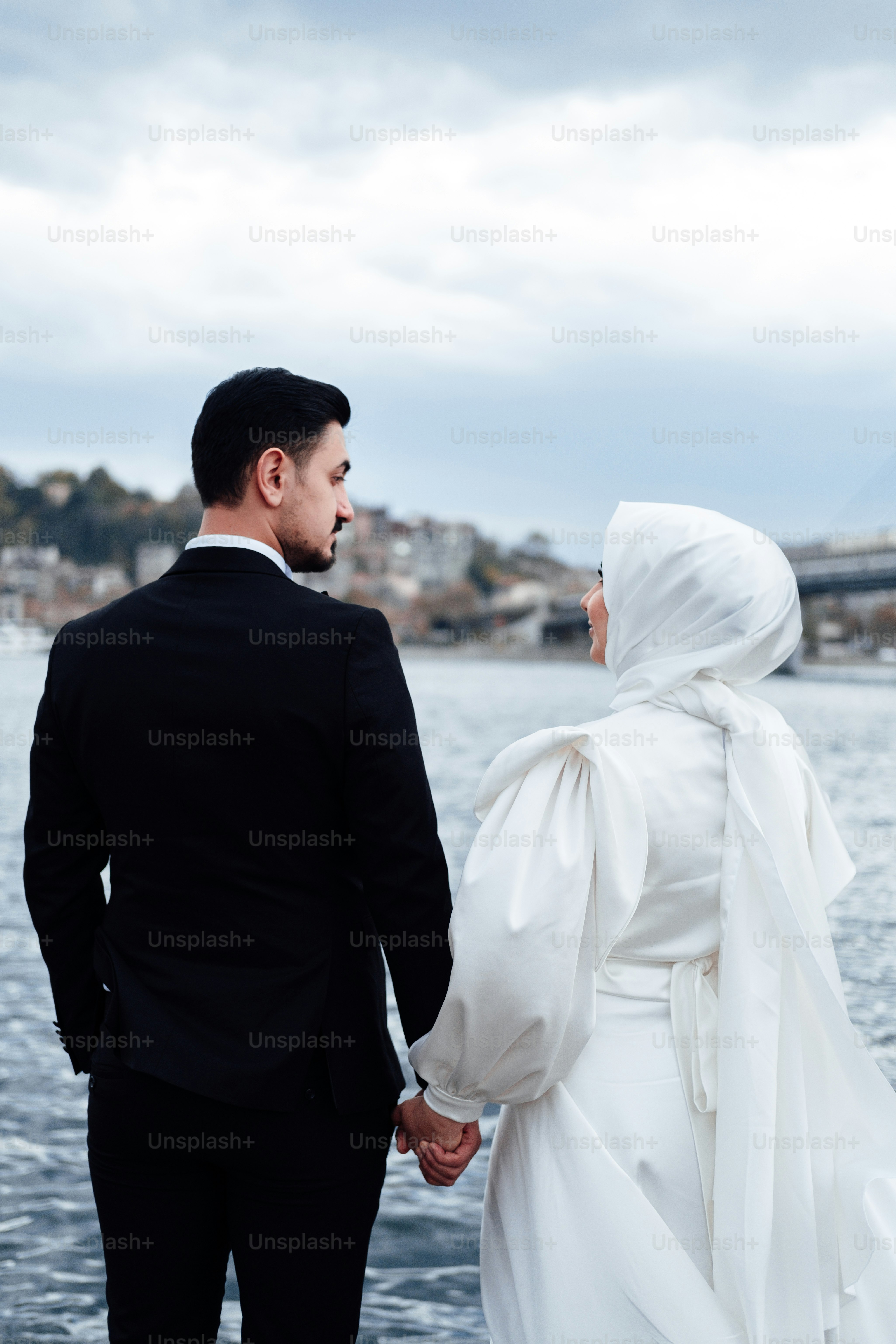 a man and woman kissing