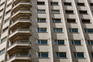 a tall building with balconies