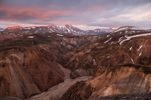 a mountain range with snow