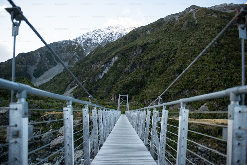 a bridge over a mountain