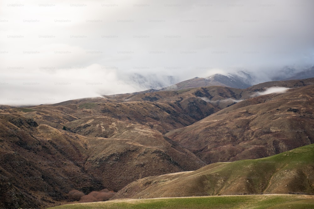 a mountain range with snow