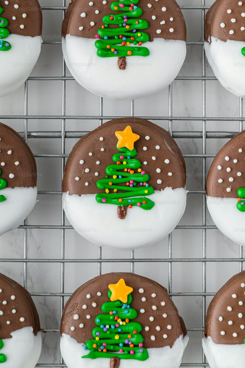 a group of cookies with frosting