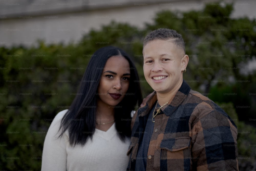 a man and woman posing for a picture