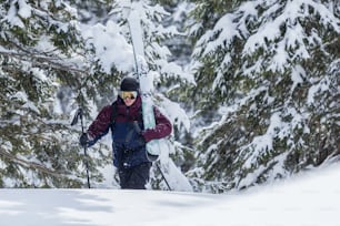 a person skiing on the snow