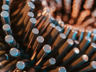 a close-up of a pile of bullets